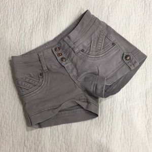 Slightly high waisted gray shorts
